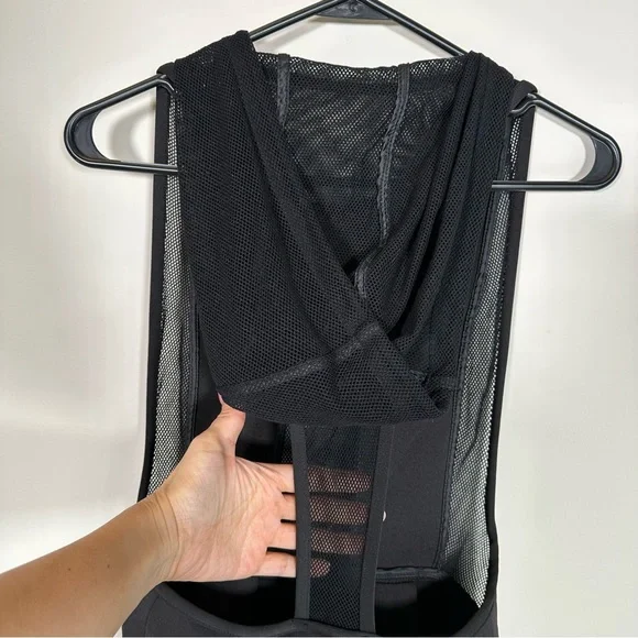 Nasty Gal Black Mesh Jump Shot Hoodie Dress - Picture 7 of 9